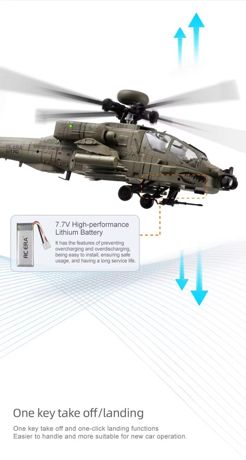 RC Era AH‑64D Apache C170 6CH  - Rc Helicopter Single Rotor 评论和价格