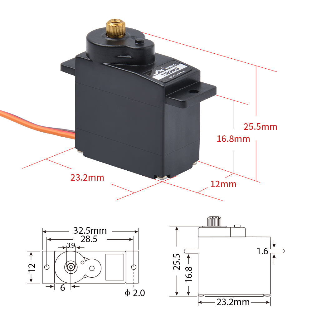 1/2/4 PCS JX Servo PDI-1109MG  - Rc Helicopter Servo 评论和价格